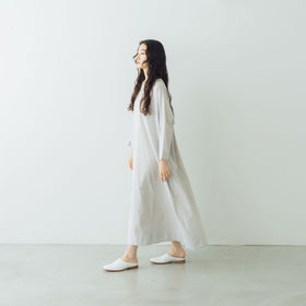 Yoli Check boatneck onepiece ベージュ［予約／7月中旬お届け予定］