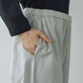 Yoli Check cotton easy pants ベージュ［予約／7月中旬お届け予定］
