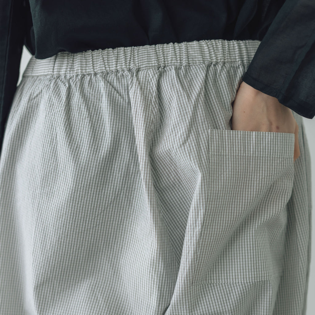 Yoli Check cotton easy pants ベージュ［予約／7月中旬お届け予定］