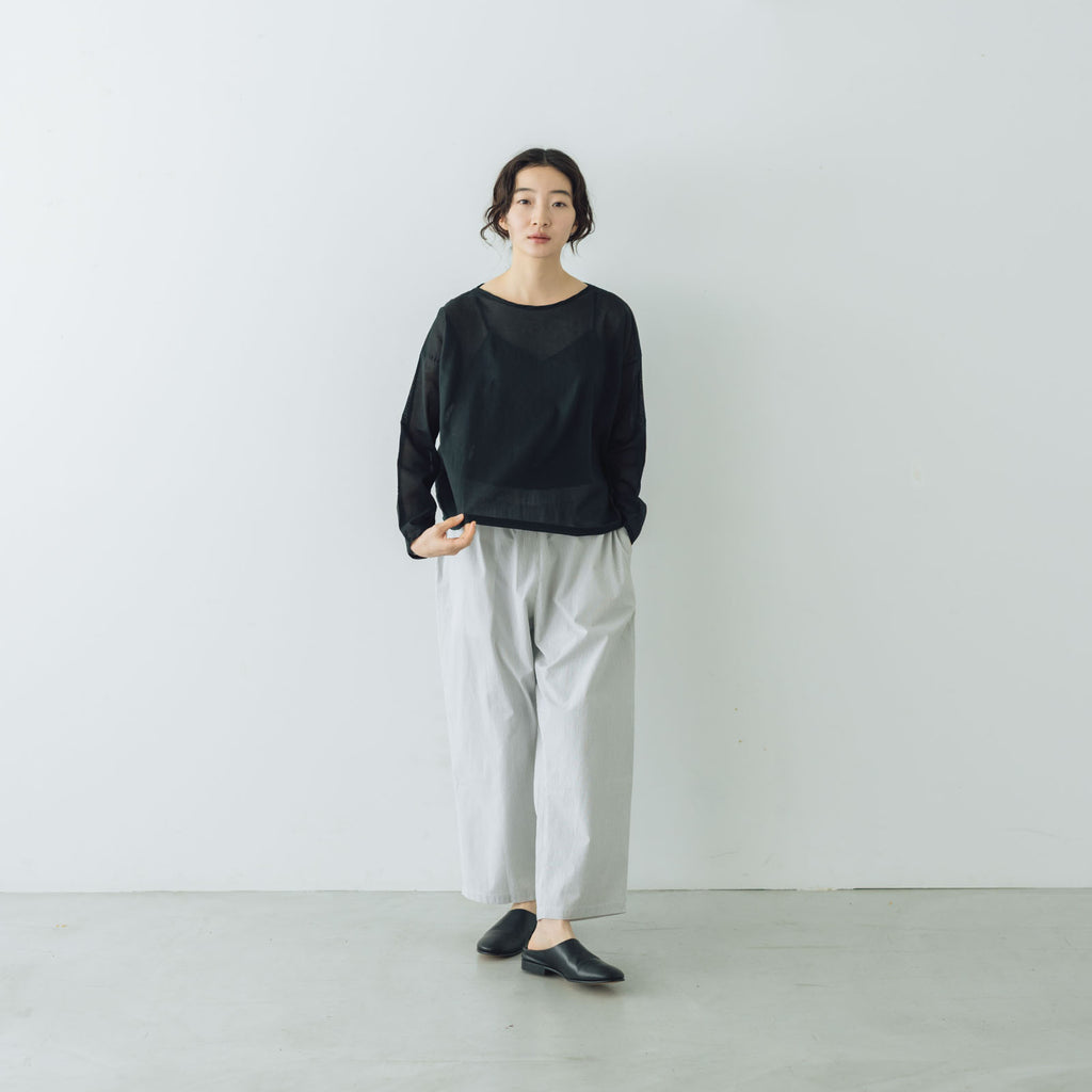 Yoli Check cotton easy pants ベージュ［予約／7月中旬お届け予定］