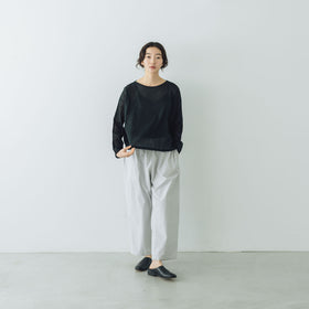 Yoli Check cotton easy pants ベージュ［予約／7月中旬お届け予定］