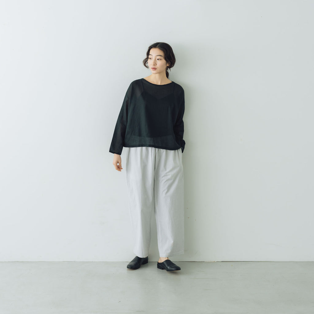 Yoli Check cotton easy pants ベージュ［予約／7月中旬お届け予定］