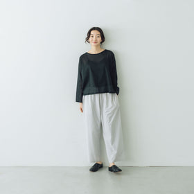 Yoli Check cotton easy pants ベージュ［予約／7月中旬お届け予定］