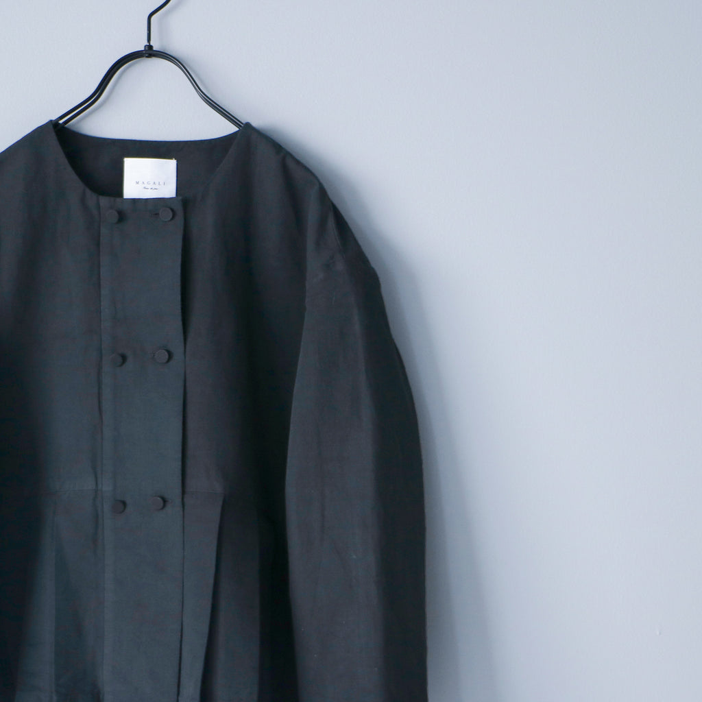MAGALI ハイカウントコットンリネン ダブルボタンジャケット