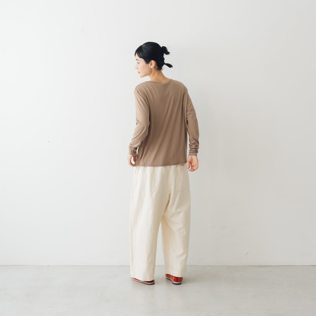 me. flow cotton silk ロングスリーブT