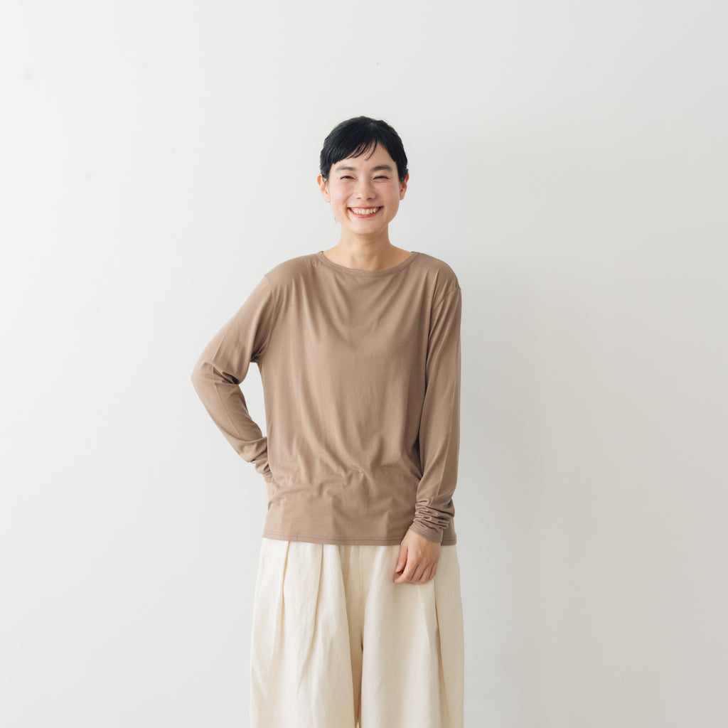 me. flow cotton silk ロングスリーブT