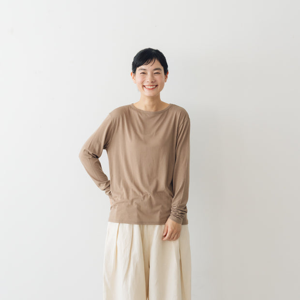 me. flow cotton silk ロングスリーブT