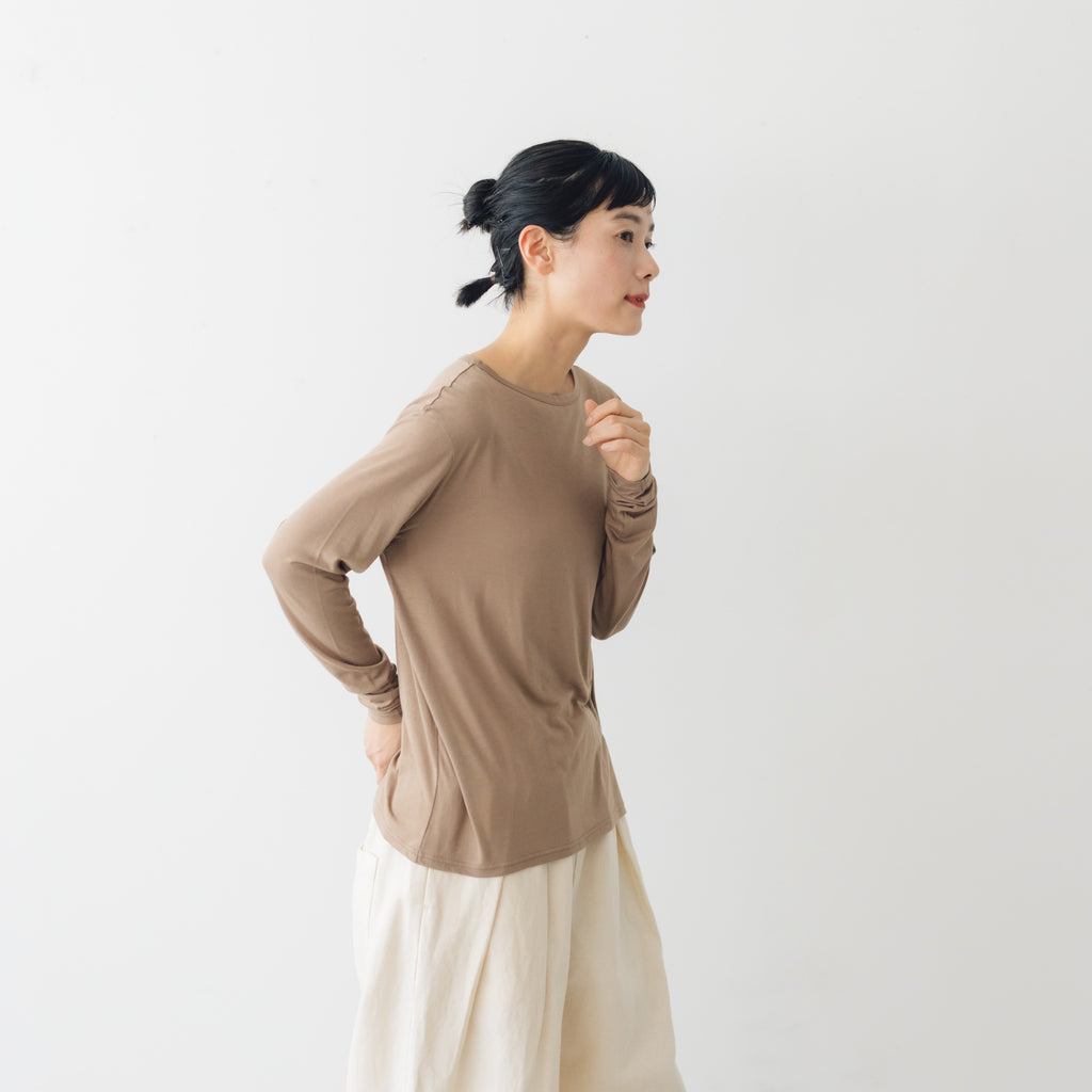 me. flow cotton silk ロングスリーブT