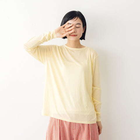 me. flow cotton silk ロングスリーブT