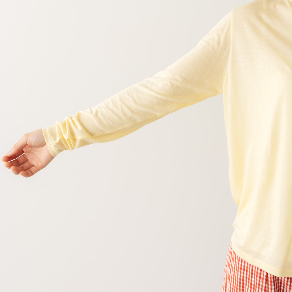 me. flow cotton silk ロングスリーブT