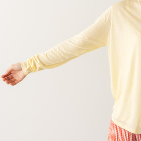 me. flow cotton silk ロングスリーブT