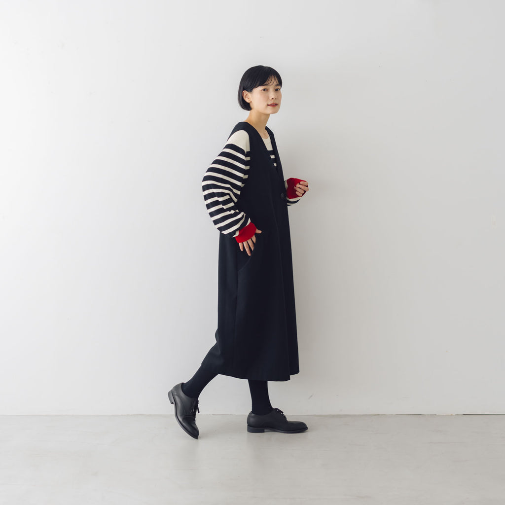 atelier naruse コットンウールヘリンボーン ジャンパースカート