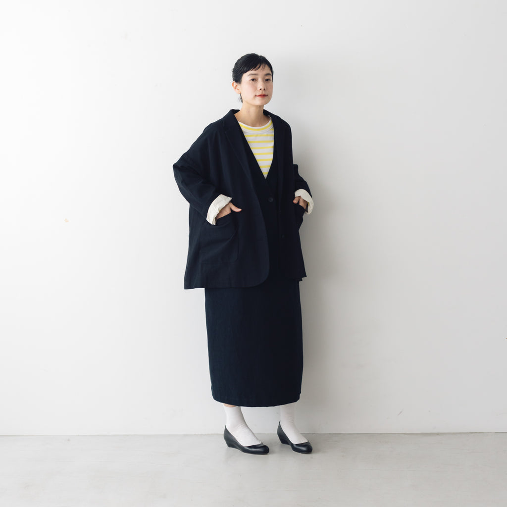 atelier naruse コットンリネンスラブジャンパースカート