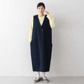 atelier naruse コットンリネンスラブジャンパースカート