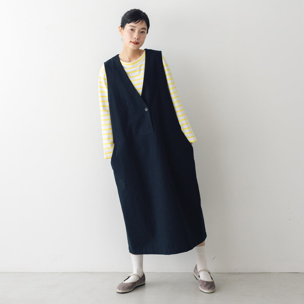 atelier naruse コットンリネンスラブジャンパースカート