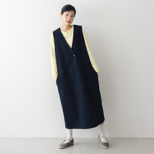 atelier naruse コットンリネンスラブジャンパースカート