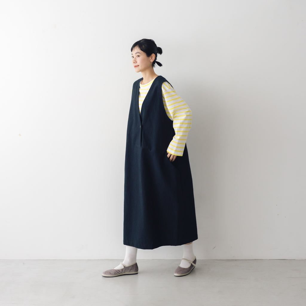 atelier naruse コットンリネンスラブジャンパースカート