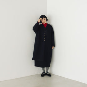 atelier naruse メルトンウールコクーンコート ブラック