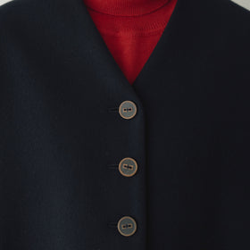 atelier naruse メルトンウールコクーンコート ブラック