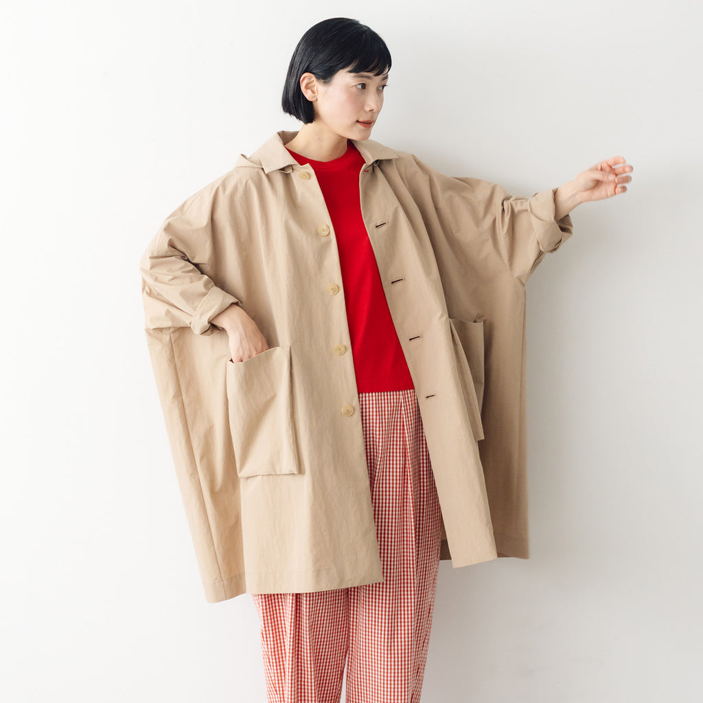 atelier naruse コットンナイロンタフタフーデットコート