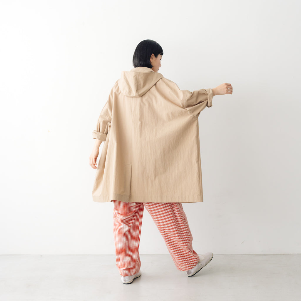 atelier naruse コットンナイロンタフタフーデットコート
