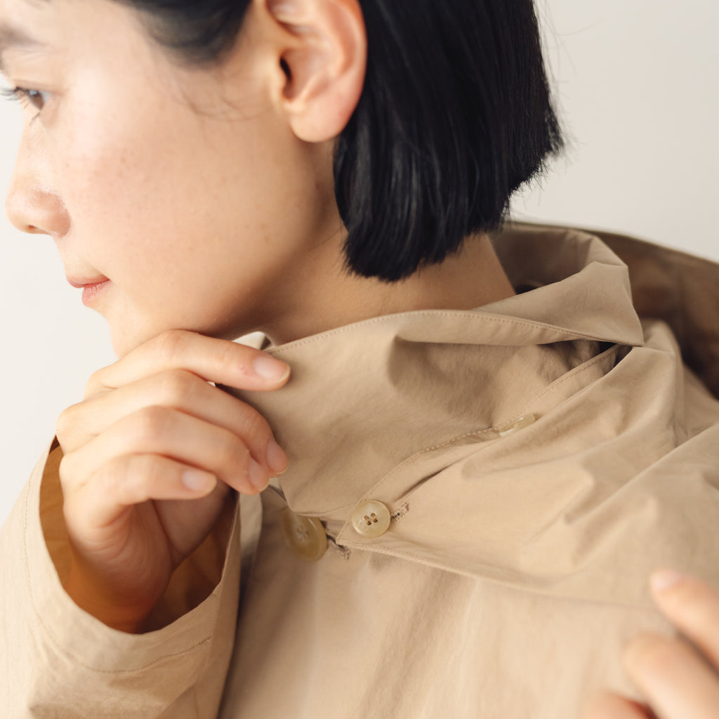 atelier naruse コットンナイロンタフタフーデットコート