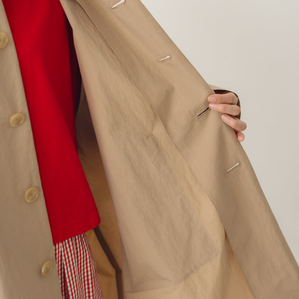 atelier naruse コットンナイロンタフタフーデットコート