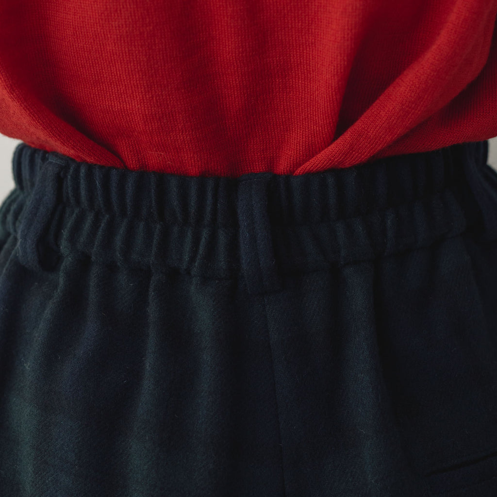 atelier naruse ウールフラノガウチョパンツ ブラックウォッチ