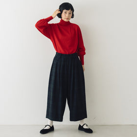 atelier naruse ウールフラノガウチョパンツ ブラックウォッチ