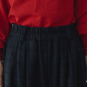 atelier naruse ウールフラノガウチョパンツ ブラックウォッチ