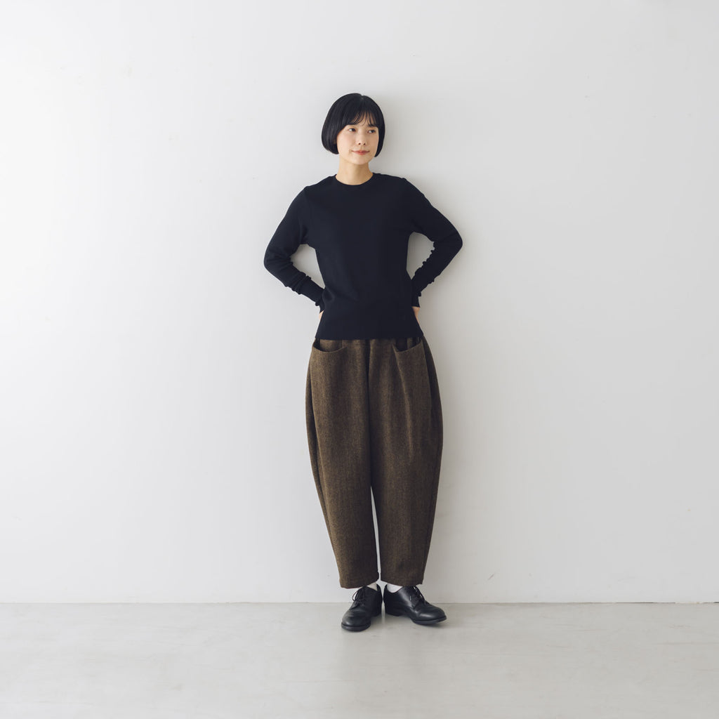 atelier naruse ブリティッシュウールツイード ワイドルーズパンツ