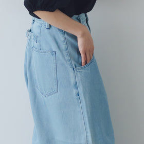 atelier naruse コットンデニム ワイドタックパンツ