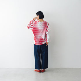 atelier naruse コットンボーダーカットソー ~＋homme~（長袖）