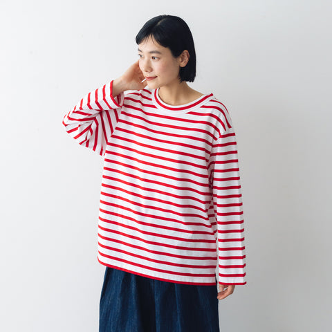 atelier naruse コットンボーダーカットソー ~＋homme~（長袖）