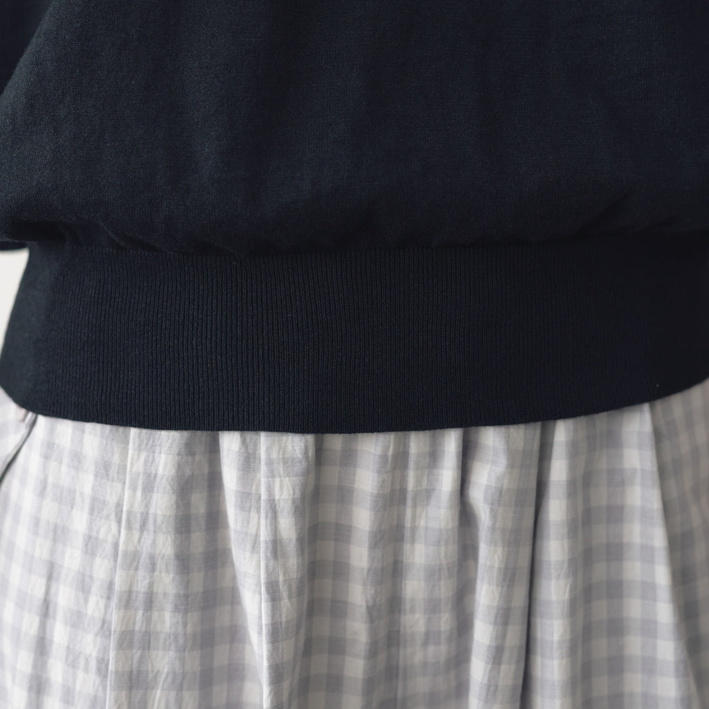 atelier naruse ラミーコットンクロシェカラー 半袖ニット