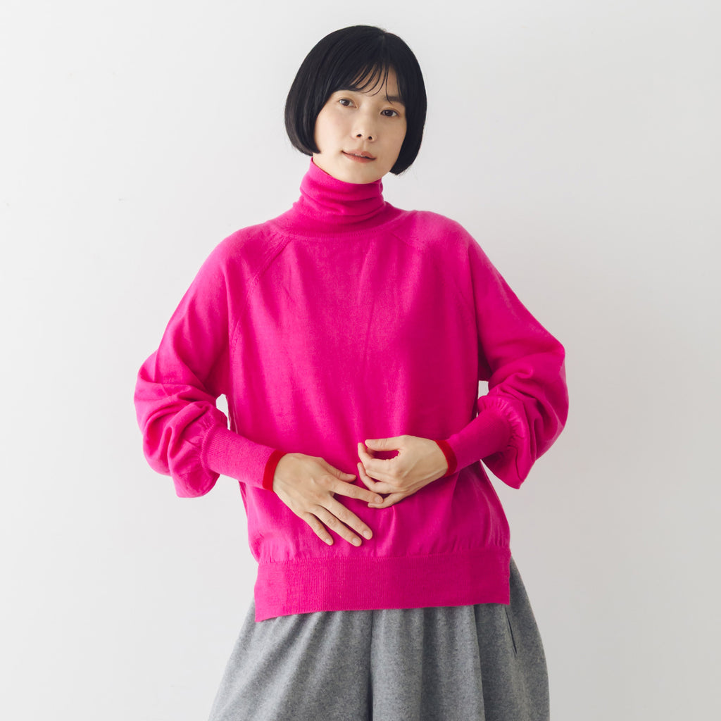 Veritecoeur ピンク タートルネック ニットベスト atelier naruse ウールタートルネックニットセーター ｜くらすこと公式