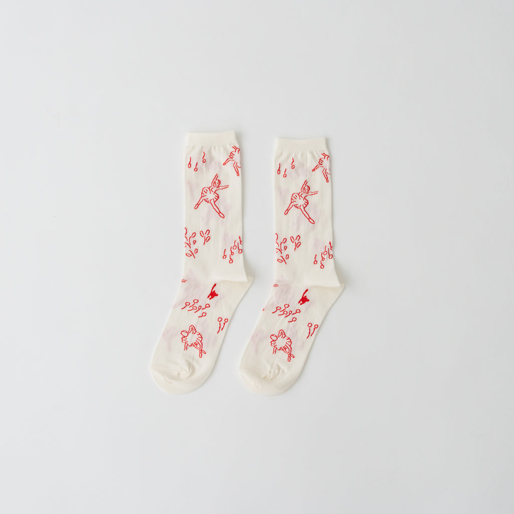 atelier naruse コットンミドルソックス〜バレリーナ〜