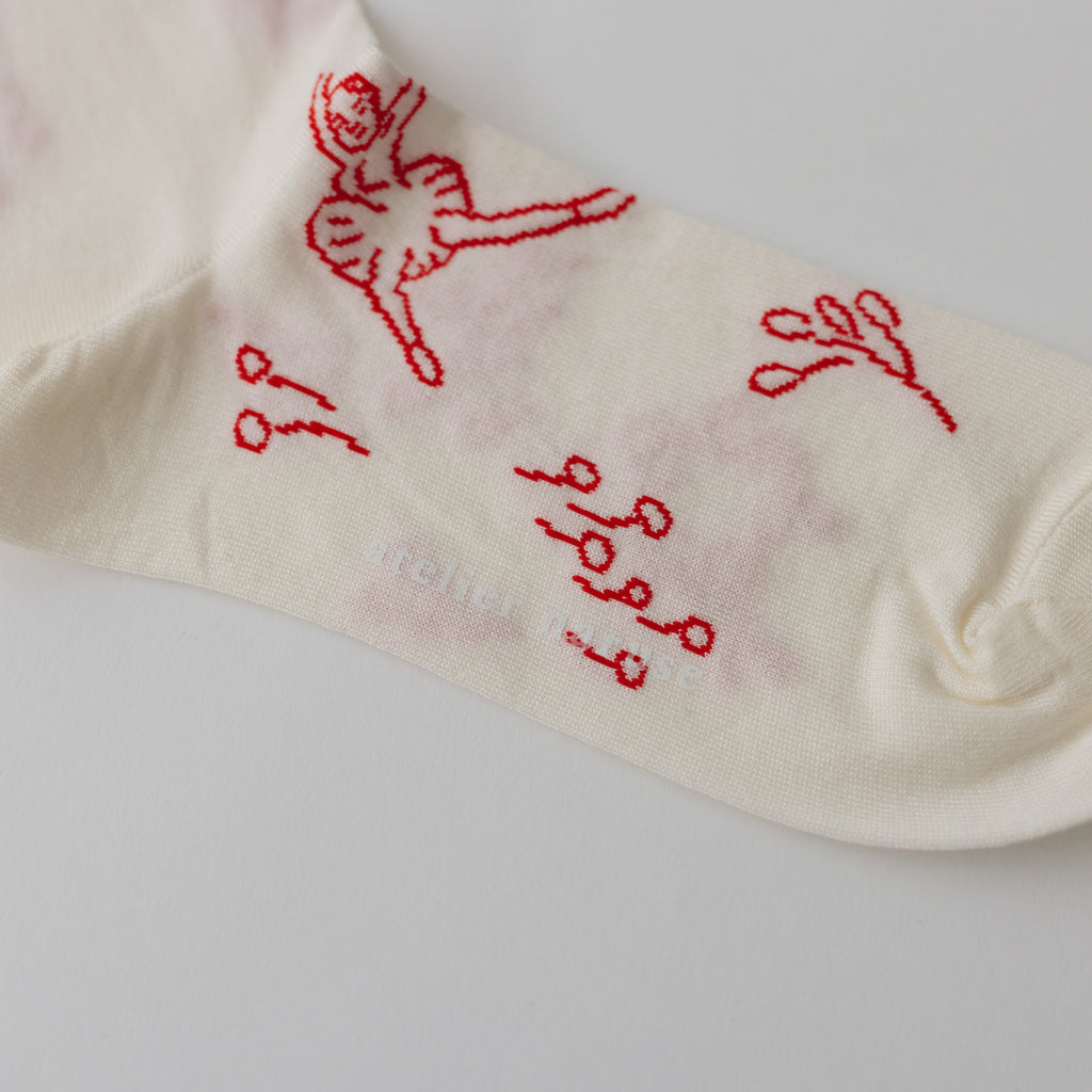 atelier naruse コットンミドルソックス〜バレリーナ〜