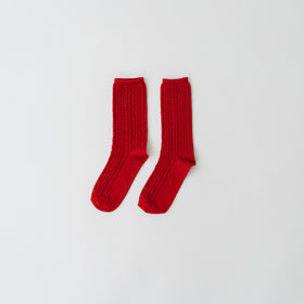 atelier naruse リネンストライプレースミドルソックス