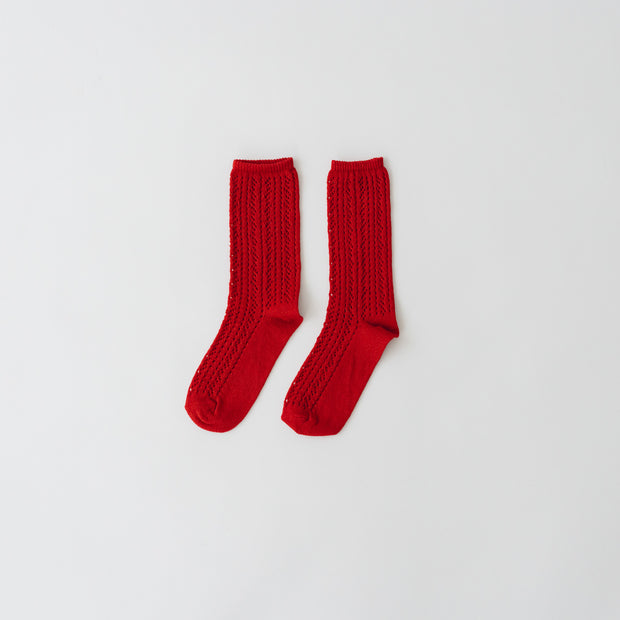 atelier naruse リネンストライプレースミドルソックス