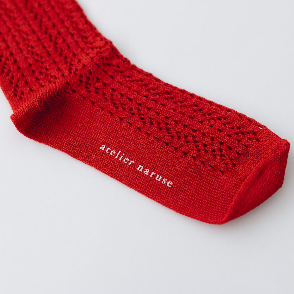 atelier naruse リネンストライプレースミドルソックス