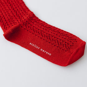 atelier naruse リネンストライプレースミドルソックス