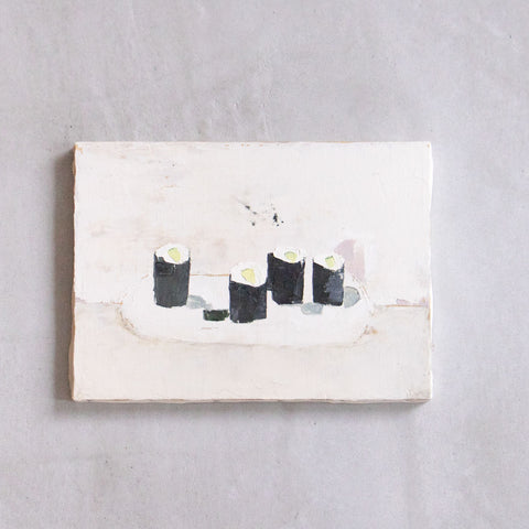 ［『Nature is me』 加藤大 油絵展］026 sushi on white plate