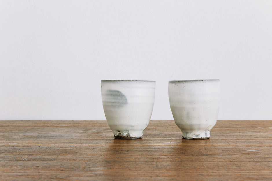 広川絵麻 湯のみ 湯呑み茶碗 陶器 作家 粉引き 器 うつわ 食器