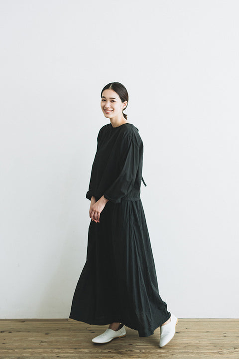 【SALE】 miiThaaii ベルマ ロングギャザースカート ブラック