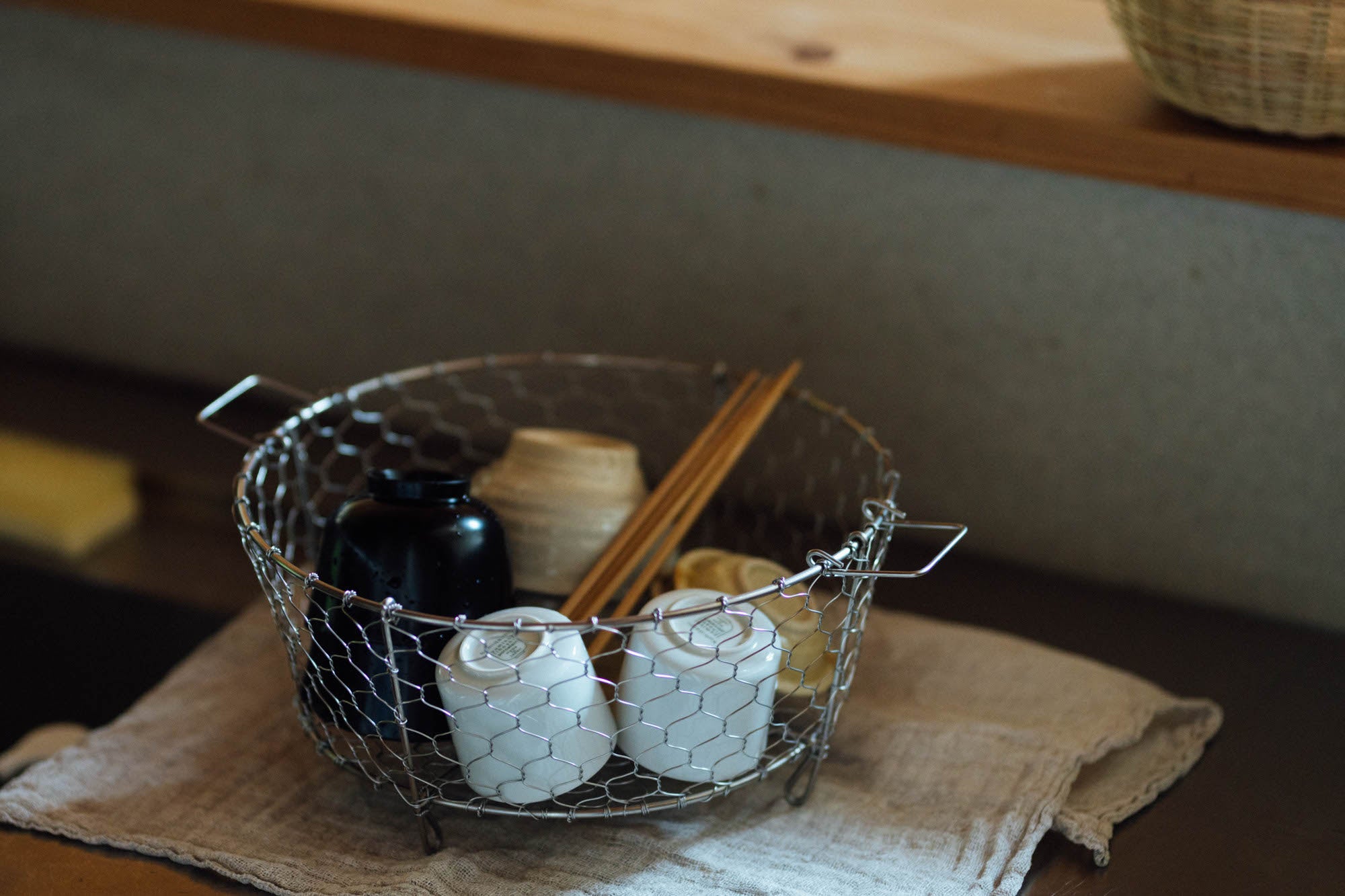 鳥井金網工芸 手編み 水切りかご 30cm（ステンレス）