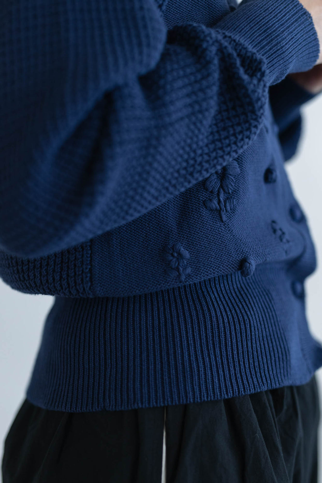 pot and tea ハンド刺繍綿カーディガン［一部期間限定販売］