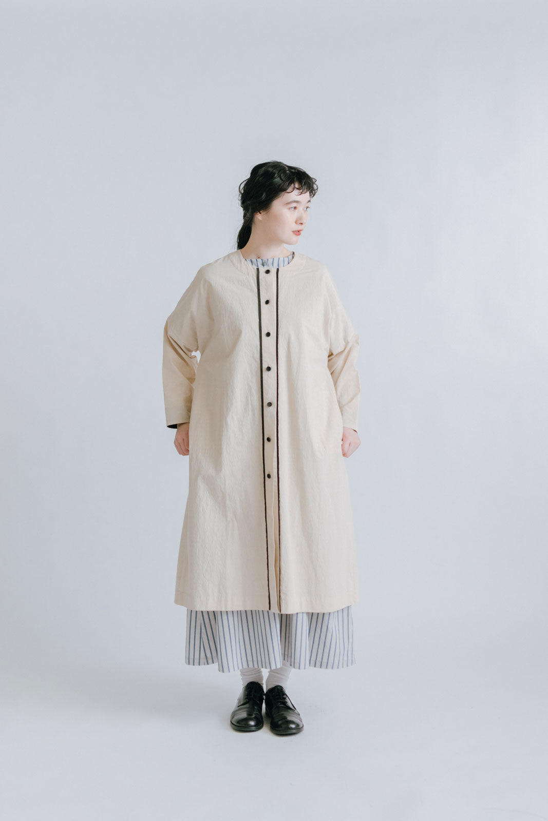 SALE】 MAGALI コットンリネン バイカラー ローブコート｜くらすこと