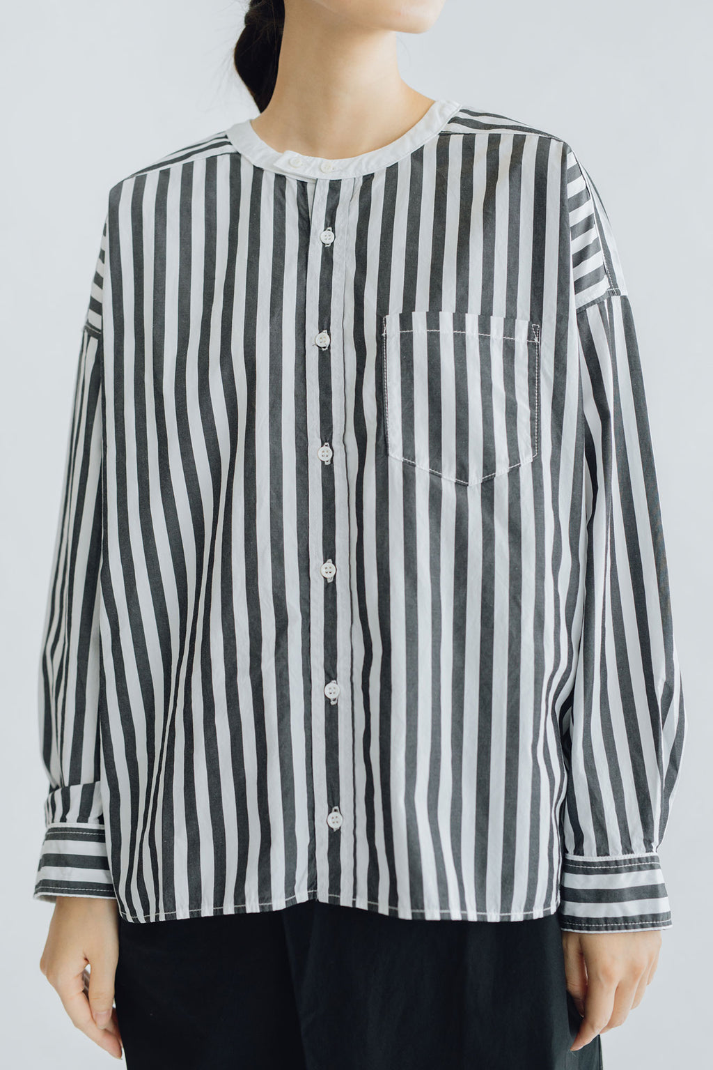 UNIVERSAL TISSU バーバーストライプ ワーキングシャツ