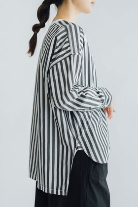 UNIVERSAL TISSU バーバーストライプ ワーキングシャツ